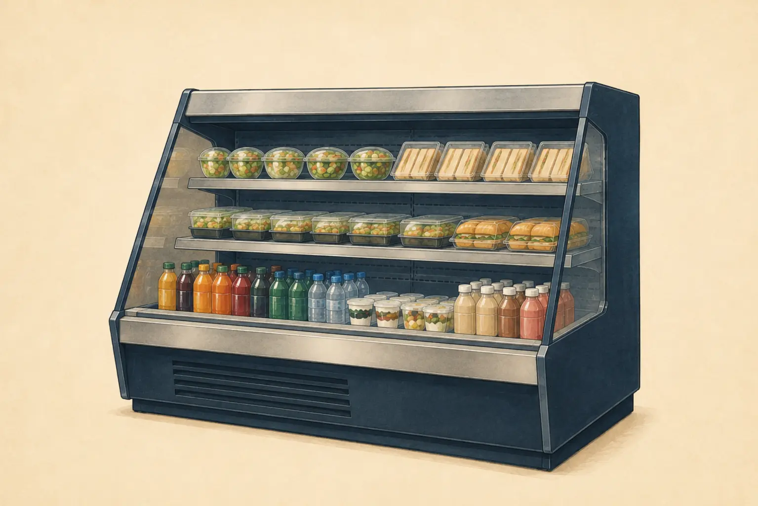 Open-Air Refrigerated Merchandisers service illustration